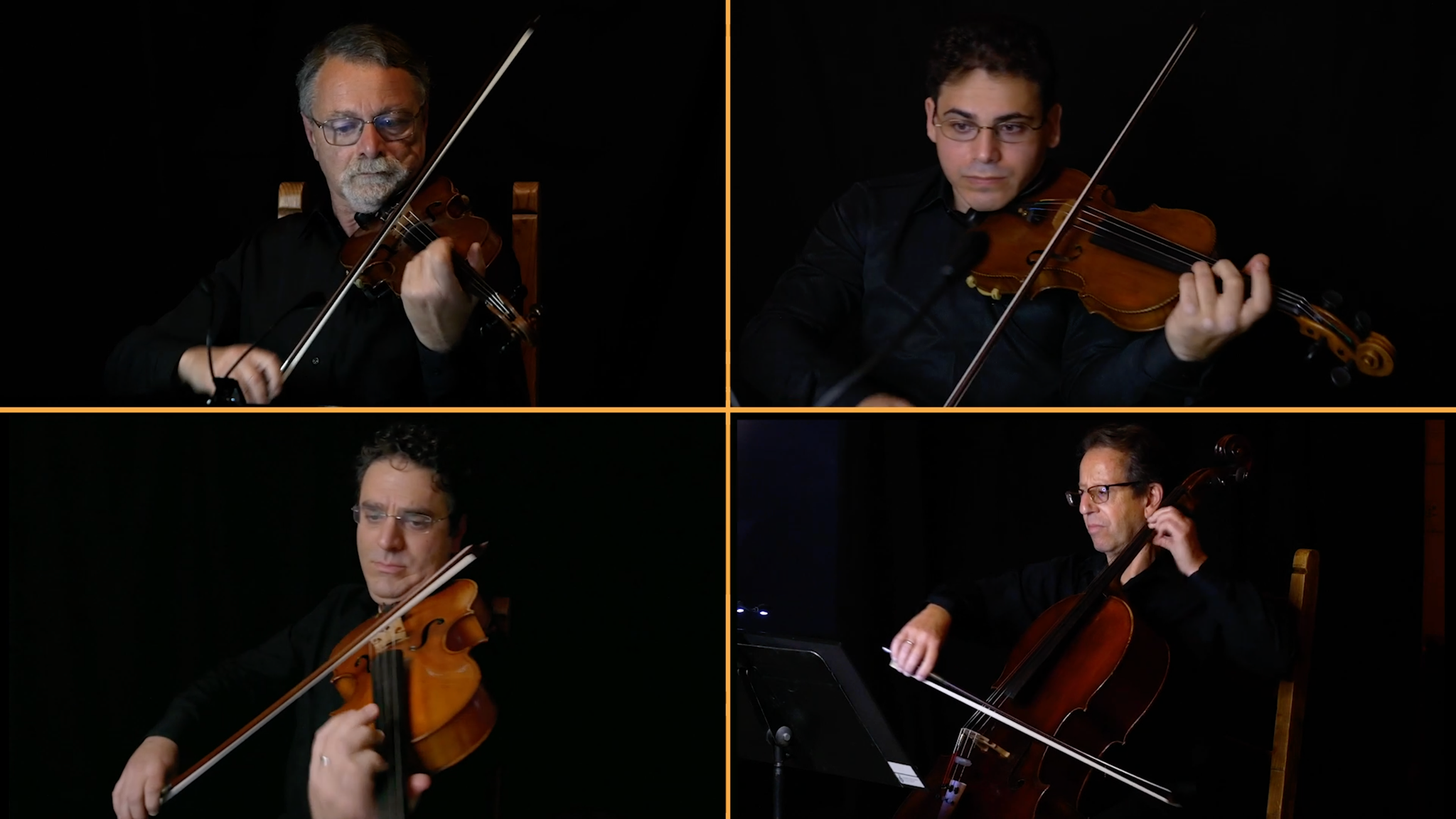A string quartet performs as part of Stories from the Violins of Hope