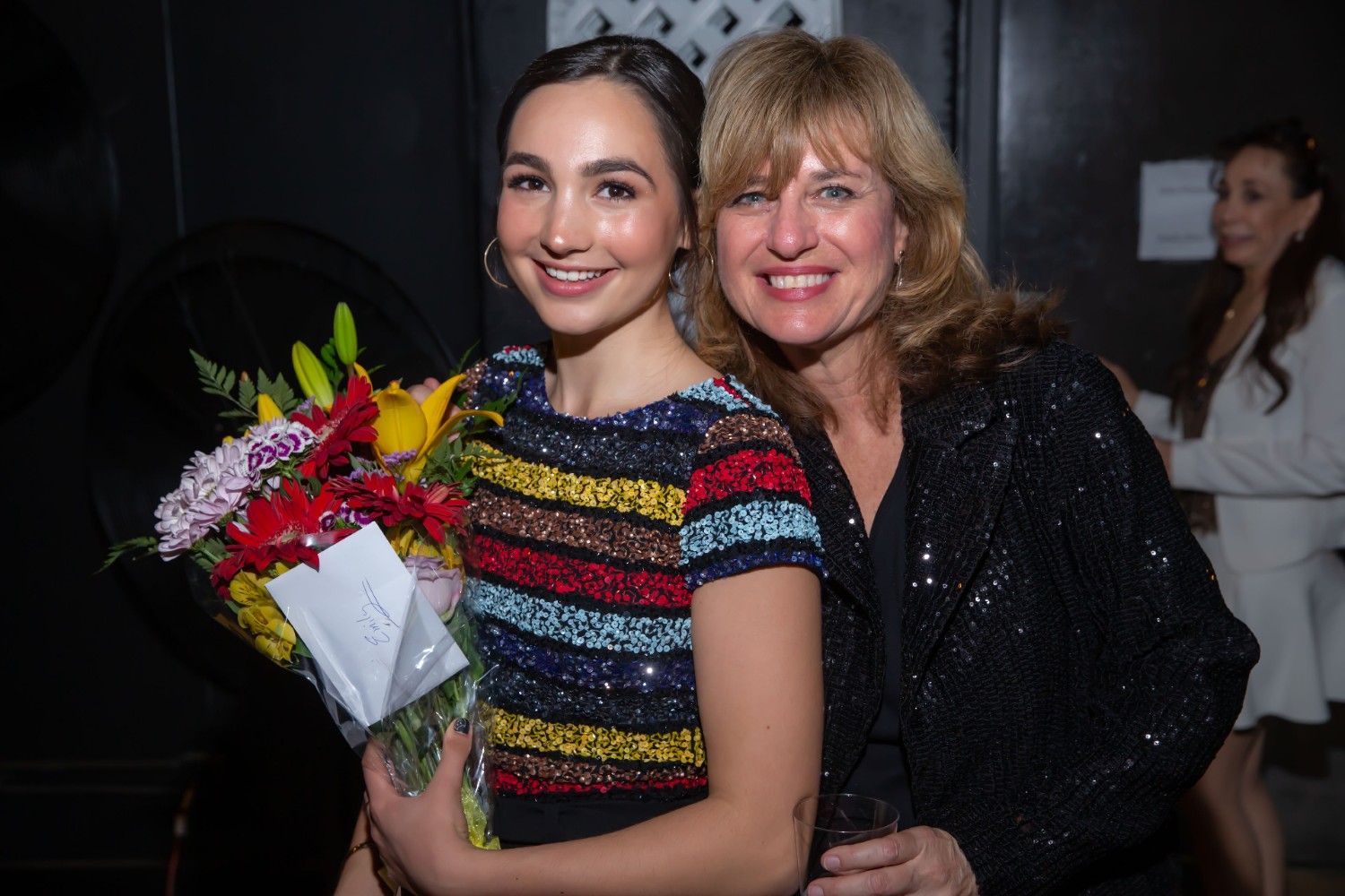 Emily Bear and Maestra Green backstage after the LAJS 25th Anniversary Gala in 2019.