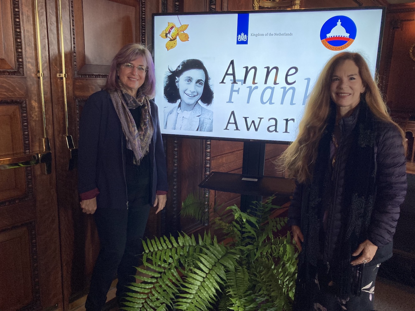 Noreen & Rachelle at the Anne Frank Awards Ceremony