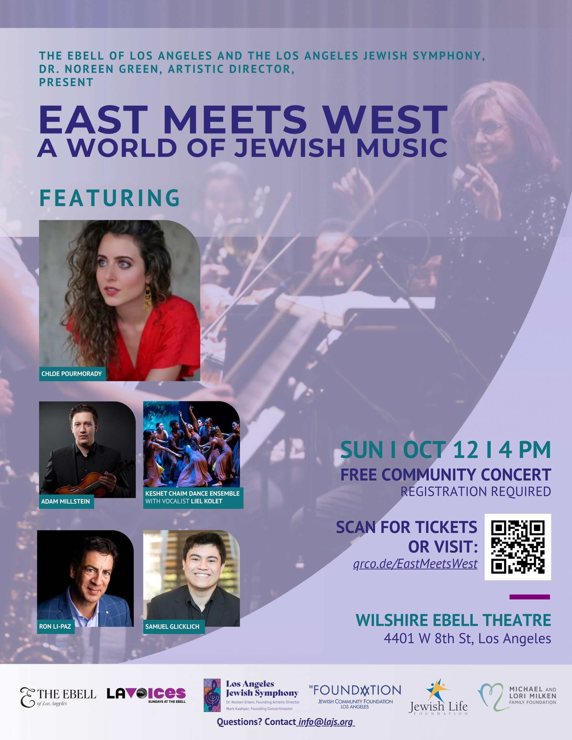 a flyer for the LAJS concert "A World of Jewish Music"